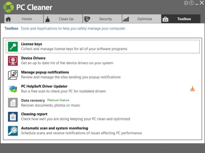 PC HelpSoft PC Cleaner Toolbox