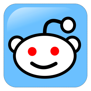 Logo of Reddit on blue background